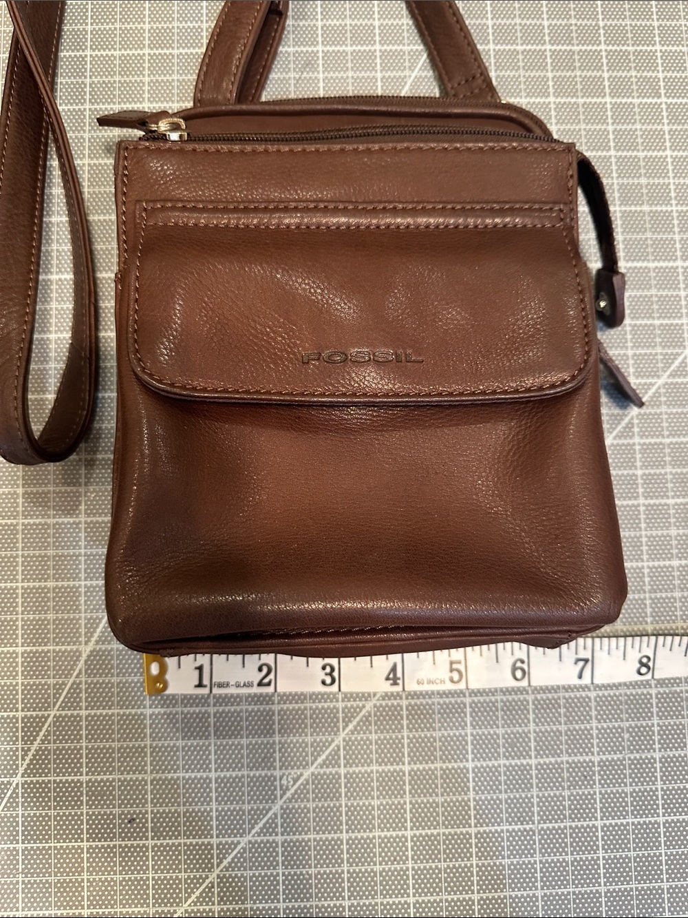 Fossil chocolate Brown Leather Crossbody Belt Bag